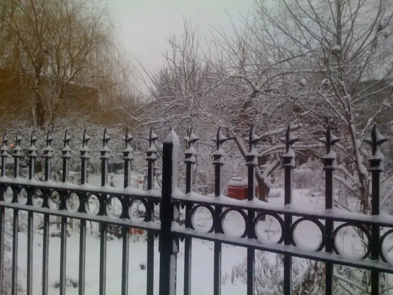 Aluminum Fence in the Winter